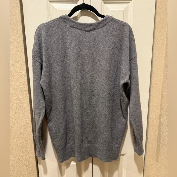 Madewell V-Neck Merino Wool blend  Relaxed Cardigan Heather Pewter, size M - Picture 3 of 11